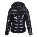 Ladies' winter long down jacket, coat parka with glossy fabric